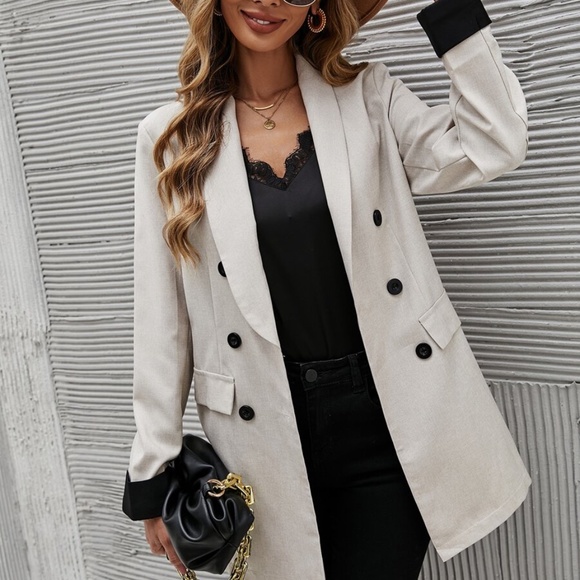 BellanBlue Jackets & Blazers - Classic beige button up Work Office Chic Blazer